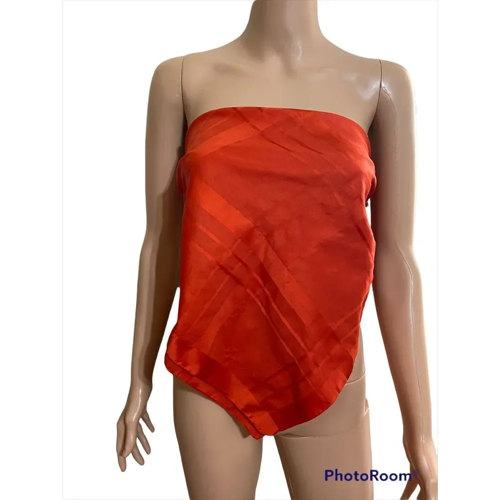 Red Satin Scarf Made in Italy